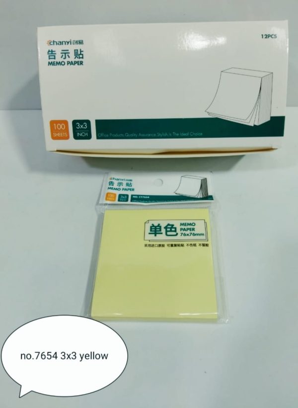 Sticky notes 7654 yellow